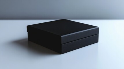 A rigid black matte box with a magnetic flap, perfectly centered on a plain white background