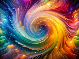 Fototapeta premium A Captivating Abstract Swirl of Vibrant Colors and Dreamlike Hues with Glimmering Light in a Fluid Pattern for Artistic Portrait Photography