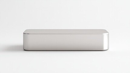 Fototapeta premium A sleek rectangular box with soft rounded corners, sitting on a white background