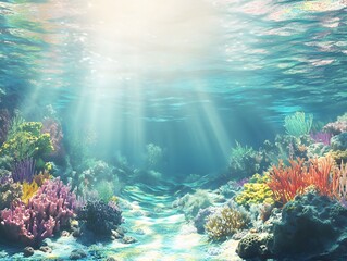 Obraz premium A colorful coral landscape in a tropical sea