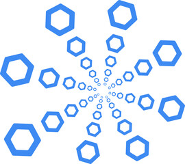 Blue Hexagons Spiral