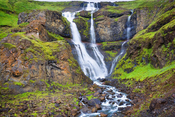 Rjúkandi, also known as Rjúkandafoss waterfall in Iceland