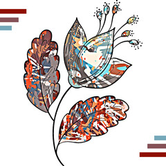 Stylish Digital Flower with Vibrant Effects