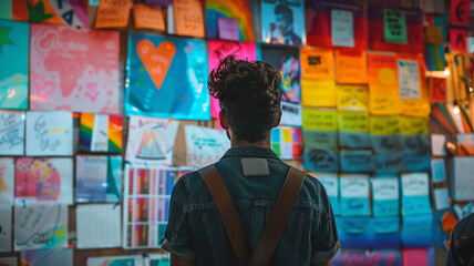 Obraz premium Affirming Queer Posters: A series of vibrant posters featuring uplifting LGBTQ+ messages, advocating for love, acceptance, and equality.