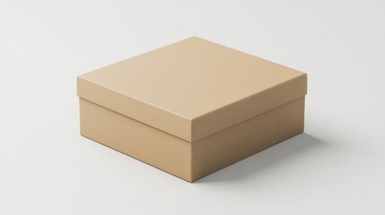 A textured kraft box with crisp edges, placed neatly on a plain white background