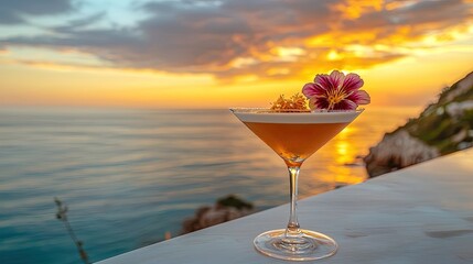 Caramel sunset bliss cocktail