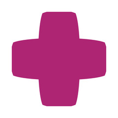 Bulging Chamfered Corner Pink Cross Icon