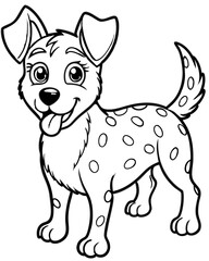 Dog Illustration Drawing Page Hand-Drawn Cute Dog Art Sketch for Kids and Adults