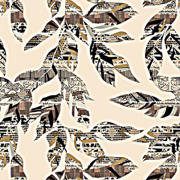 Artistic Abstract Floral leaves Patterns for Allover Use