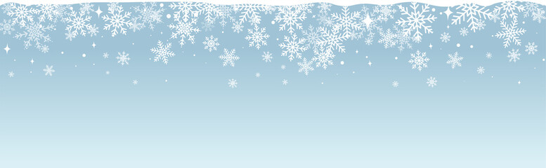 Beautiful falling snowflakes banner wallpaper