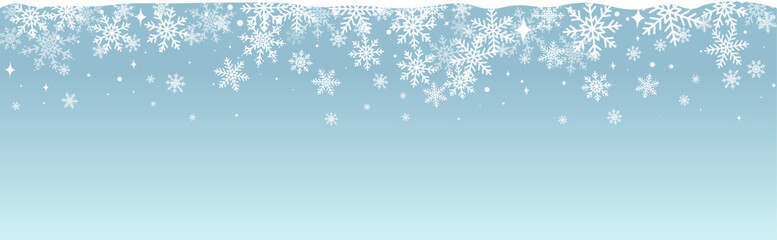 Beautiful falling snowflakes banner wallpaper