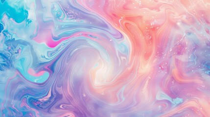 Whimsical swirls of color on a cosmic canvas, Minimalist white space in the center