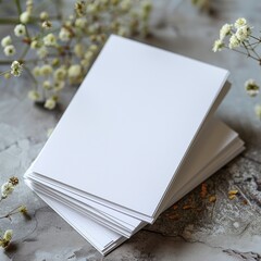 Fototapeta premium blank white greeting card mockup