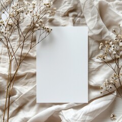 blank white greeting card mockup