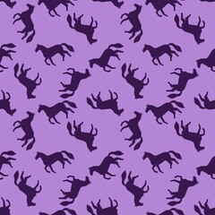 Christmas animals seamless horse pattern for wrapping paper and fabrics