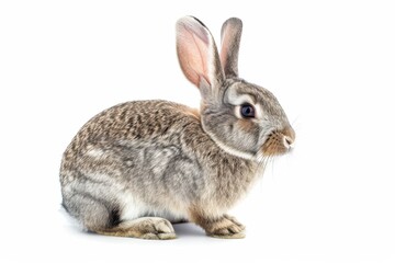 Fototapeta premium Grey bunny on white surface
