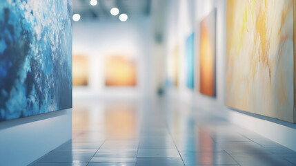 Contemporary art gallery background with abstract blur, offering copy space image..high quality image