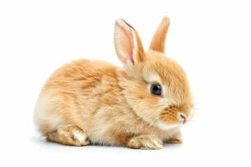 Obraz premium Lovely brown rabbit isolated on white background