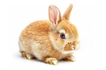 Obraz premium Orange rabbit baby on white background
