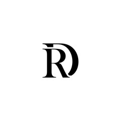 DR monogram logo with a combination of organic and serif fonts and a classic modern elegant style.