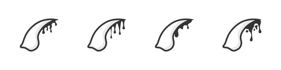 Claw set vector icon. Blood from animal claw vector. Monster claw vector icon set. Simple wounded claw icon. Claw scratch vector. Vector illustration.