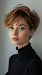 portrait of a short hair woman