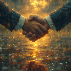 handshake in the city