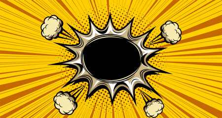comic book holes. Vector paper is torn through boom explosion. Circle holes in the middle on color backgrounds