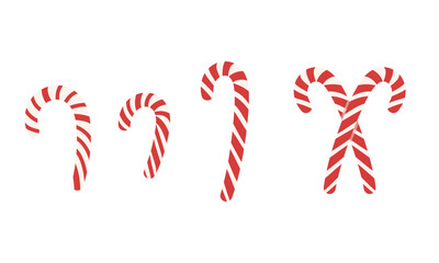 Candy Cane Vector, Candy Cane Illustration. Christmas Candy Canes, Candy Cane Set, Vector Illustration Background