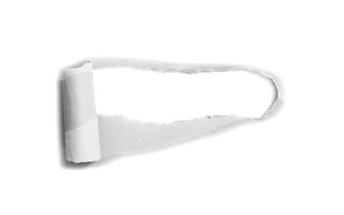 Obraz premium Torn rip hole paper on white background