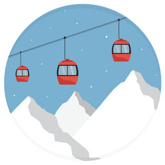 ski lift in the mountains