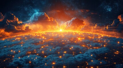 Naklejka premium Meteorological experts analyze global weather patterns earth scientific research atmospheric conditions aerial perspective climate awareness
