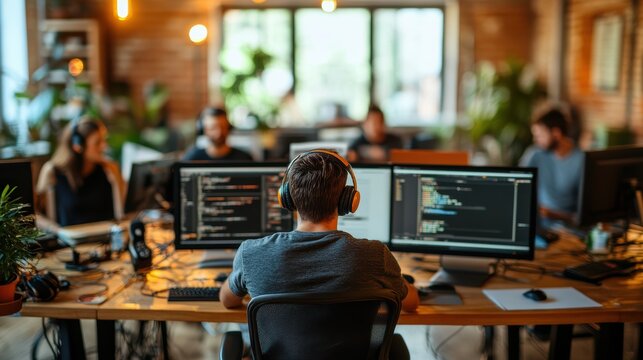 World radio day celebration radio station staff working creative office collaborative environment media concept