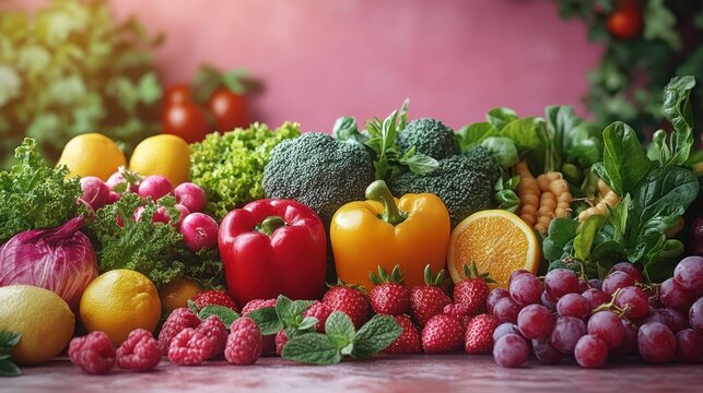 Fresh plant-based feast for world vegetarian day vibrant market scene colorful produce natural setting close-up view