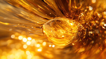 A warm amber eye with deep golden undertones and radiant streaks of light.