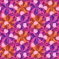 Summer fruit seamless cherry berry pattern for wrapping paper and fabrics