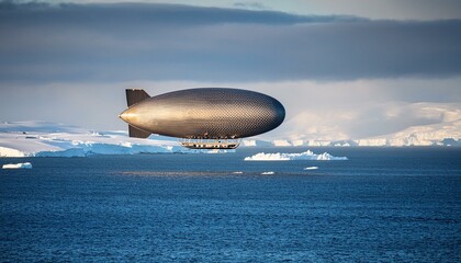 Fototapeta premium Zeppelin airship, AI generated