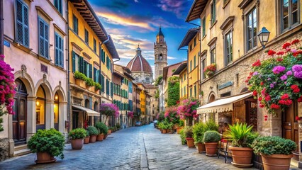 Fototapeta premium Captivating Landscape Photography of the Enchanting Streets of Florence, Italy Showcasing Historic Architecture and Vibrant Atmosphere in the Heart of Tuscany's Cultural Gem