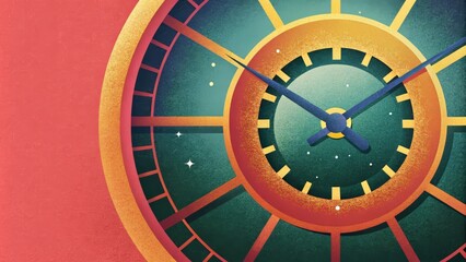 Naklejka premium An Artistic Clock Design Incorporating Beautiful Green and Luxurious Gold Elements