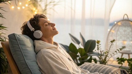 A person engaged in a guided visualization exercise picturing a stressfree financial future.