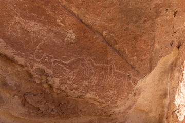 Diseños simbólicos en petroglifos de yerbas buenas, San Pedro de Atacama, desierto de Atacama, Chile