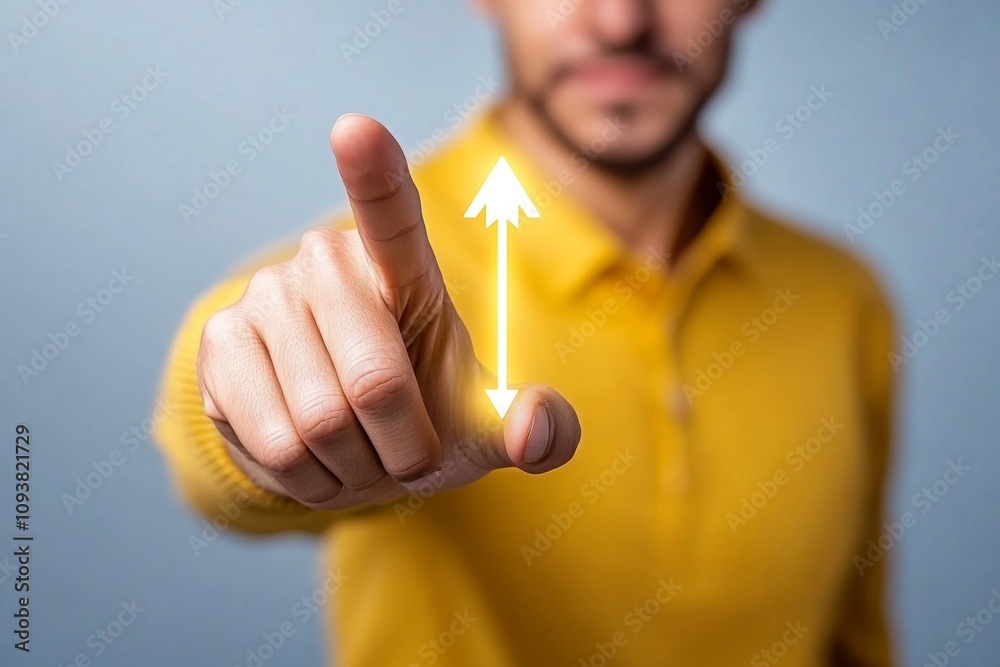Aufkleber A futuristic concept representing the transition from 2024 to 2025, featuring a person pointing at a glowing loading bar showing progress between the two years. Surrounding the scene are icons