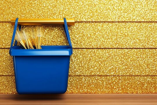 A milestone anniversary toast, with champagne flutes clinking against a backdrop of golden decor