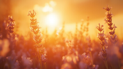 lavender field at sunset