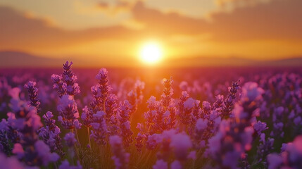 lavender field at sunset