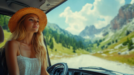 woman in the mountains