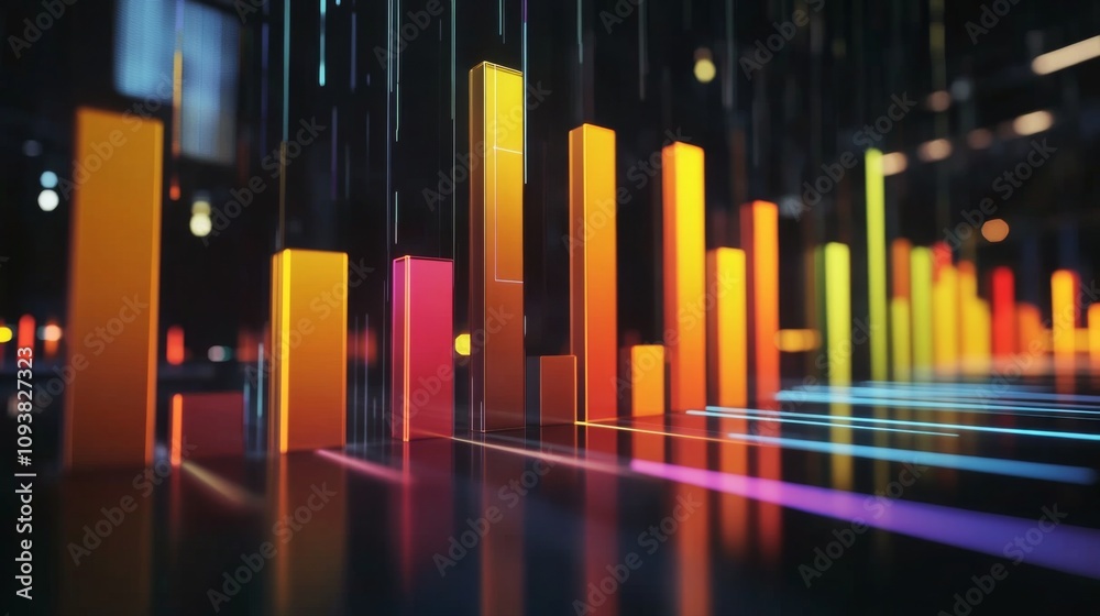Poster vibrant and colorful abstract art composition with dynamic shapes and forms for modern interior desi