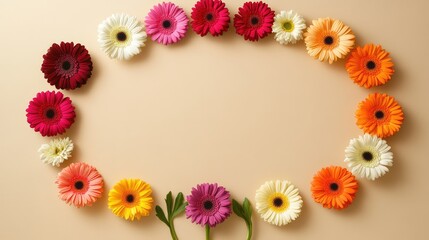 Vibrant Arrangement of Colorful Gerbera Daisies on Soft Background for Celebrations, Weddings, and Nature-Themed Decor Displays