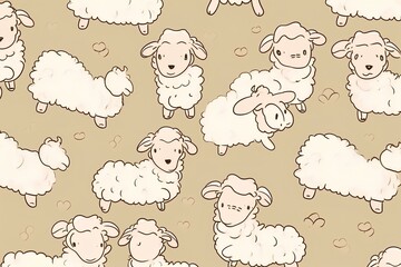 Fototapeta premium seamless pattern with sheep