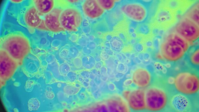 Bacteria multiplying showing cell division process